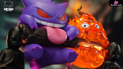 Pokémon & Howl’s Moving Castle Gengar and Calcifer Linkage GK Statue - MMLAND Studio [Pre-Order] Miyazaki Anime