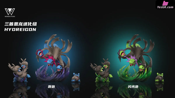 Pokemon Hydreigon Evolution Group Statue - Wonder Studio [In-Stock] - Full Payment / High Edition / Shiny Color