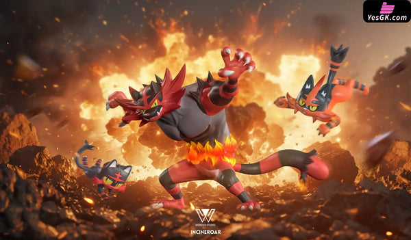 Pokémon Incineroar Evolution Group GK Statue - Wonder Studio [Pre-Order] Pokémon