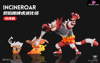 Pokémon Incineroar Evolution Group GK Statue - Wonder Studio [Pre-Order] Deposit / Glitter color Pokémon