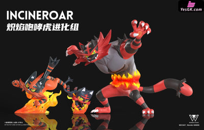 Pokémon Incineroar Evolution Group GK Statue - Wonder Studio [Pre-Order] Deposit / Primary color Pokémon
