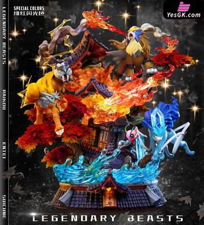 Pokémon Legendary Pokémon Entei & Raikou & Suicune GK Statue - 666 Studio [Pre-Order] Deposit / Crimson Glitter Color