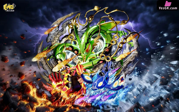Pokemon Three Gods Rayquaza & Groudon & Kyogre Statue - EMO Studio