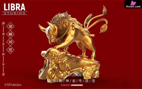 Pokemon Lucky Series Tauros 1/10 GK Statue - LIBRA Studio [In-Stock] - Full Payment / Gold Color - Pokemon