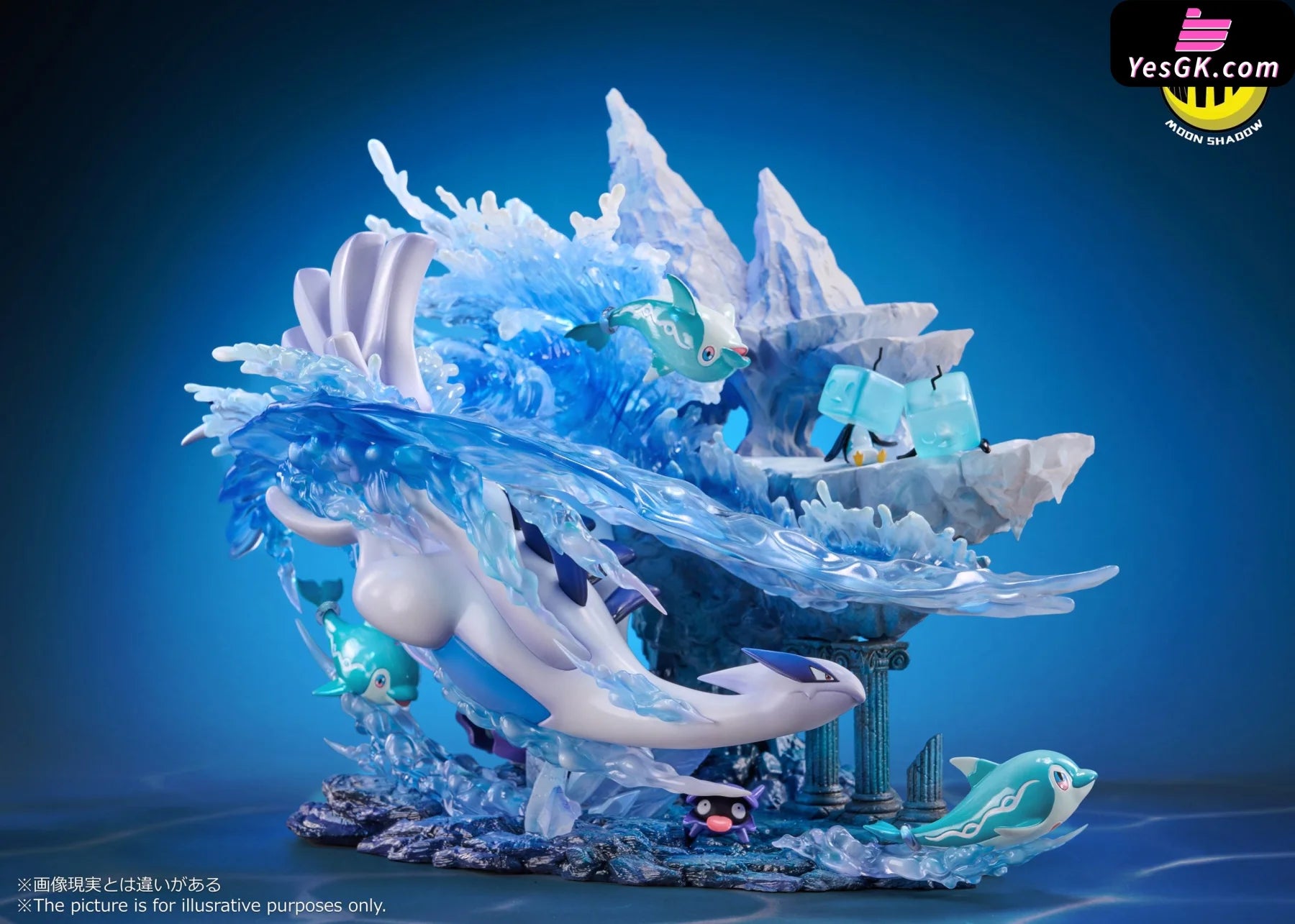 Pokémon Lugia Cloyster Shellder Finizen Palafin Eiscue Natural Series Ocean Scene Resin Statue -