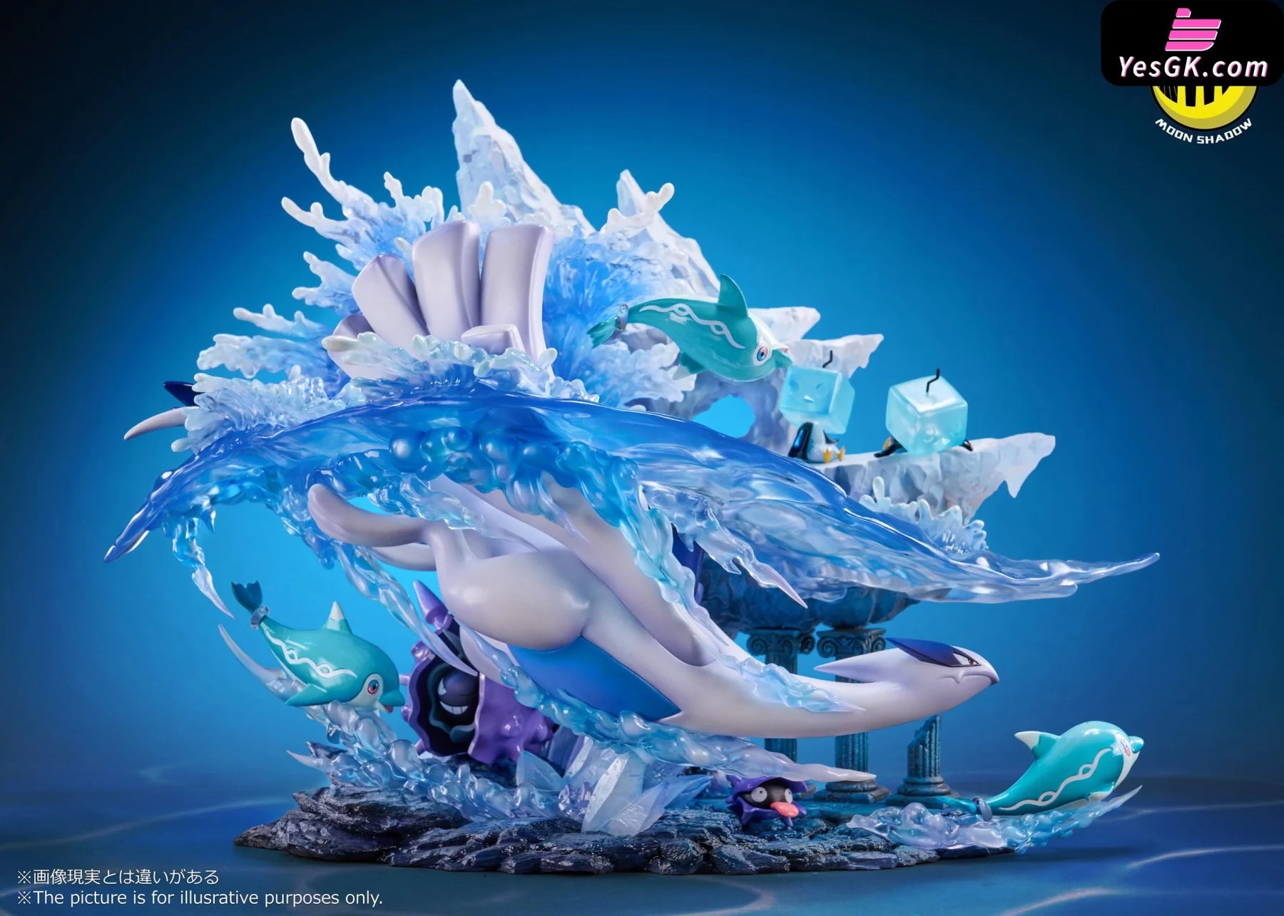 Pokémon Lugia Cloyster Shellder Finizen Palafin Eiscue Natural Series Ocean Scene Resin Statue -