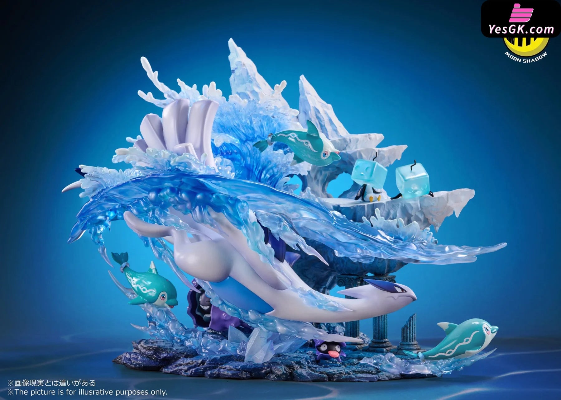 Pokémon Lugia Cloyster Shellder Finizen Palafin Eiscue Natural Series Ocean Scene Resin Statue -