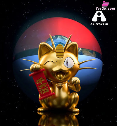 Pokemon Maneki-Neko Meowth Resin Statue - Ai Studio [Pre-Order] Deposit / Gold Color Pokémon