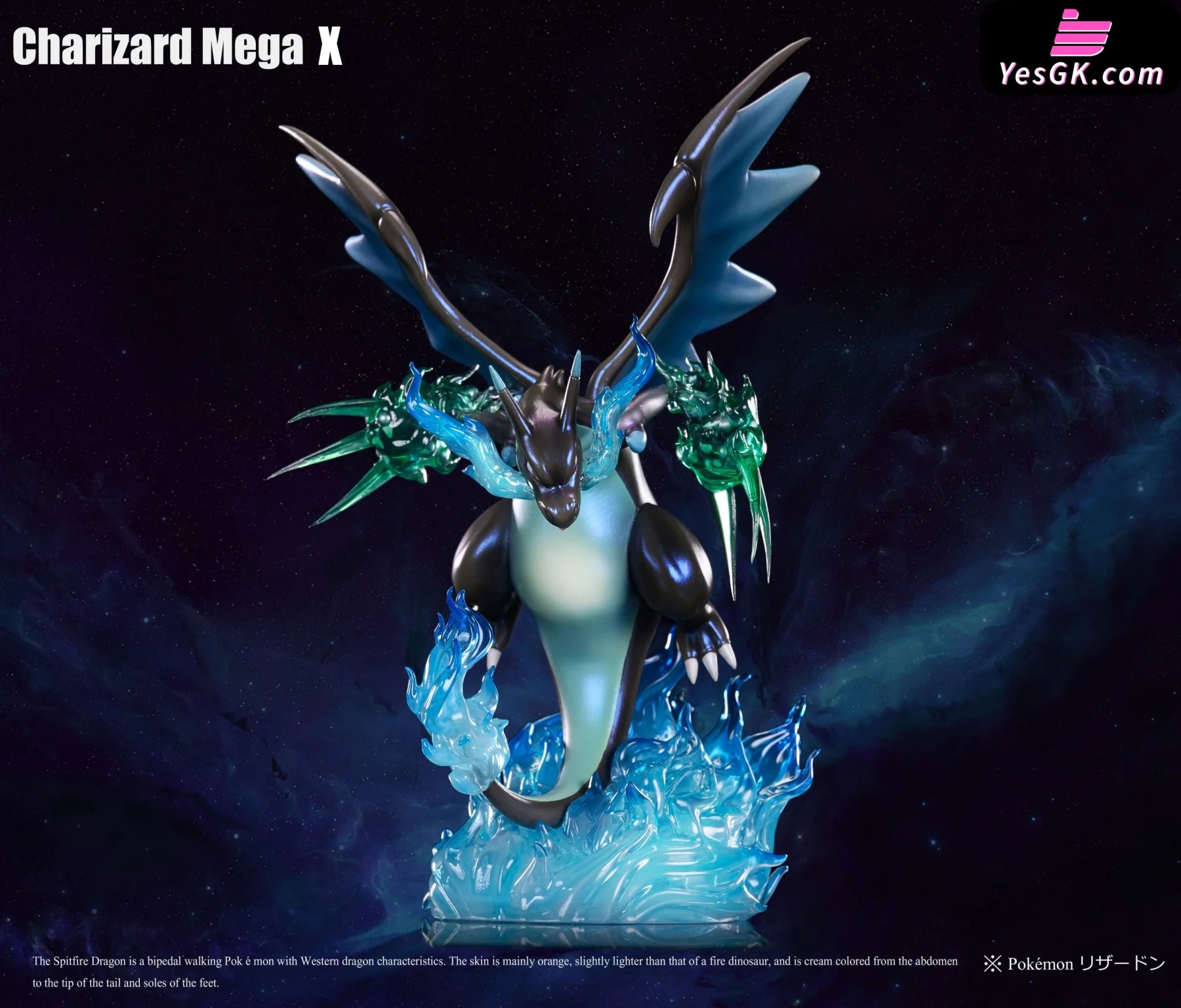 Pokémon Mega Charizard X and Mega Charizard Y Resin Statue - Sun Studi –  YesGK