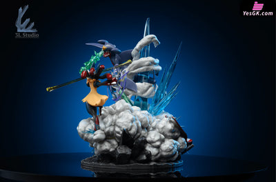 Pokémon Mega Lucario Vs Garchomp Resin Statue - 3L Studio [Pre-Order]