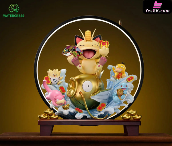 Pokémon Meowth Water type Attract Wealth GK Statue - Watercress Studio [Pre-Order] Deposit Pokémon