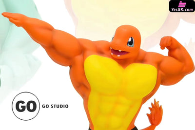 Pokemon - Muscle Show Series Pikachu Charmander Squirtle & Bulbasaur Resin Statue Go Studio [In