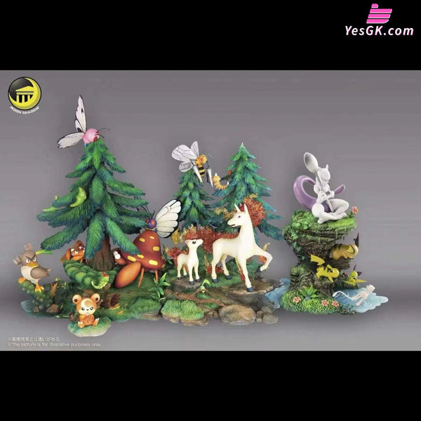 Pokémon Natural Series Mew & Mewtwo & Pikachu Family GK Statue - Moon Shadow Studio [In-Stock] Full Payment Pokémon