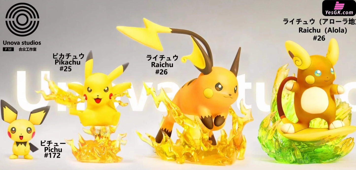 Pokémon Pikachu Evolution Group Resin Statue - Unova Studio [Pre-Order]