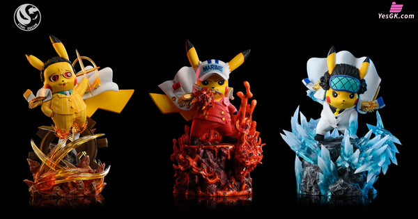 Pokémon Pirate Three Generals Cos Pikachu Borsalino & Sakazuki Kuzan Statue - Stone Custom Studio