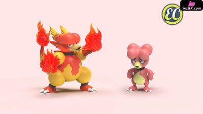 Pokémon Pokédex Elekid & Electabuzz & Magby & Magmar GK Statue - Ec Studio [Pre-Order] Deposit / Magby & Magmar Pokémon