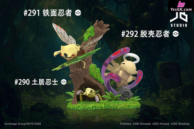 Pokémon Pokédex Series Evolution Group #290 Nincada #291 Ninjask #292 Shedinja Resin Statue - Jb