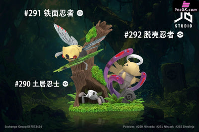 Pokémon Pokédex Series Evolution Group #290 Nincada #291 Ninjask #292 Shedinja Resin Statue - Jb