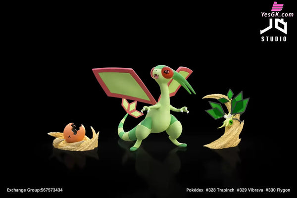 Pokemon Pokedex Series Evolution Group #328 Trapinch & #329 Vibrava & #330 Flygon Statue - JB Studio [Pre-Order]