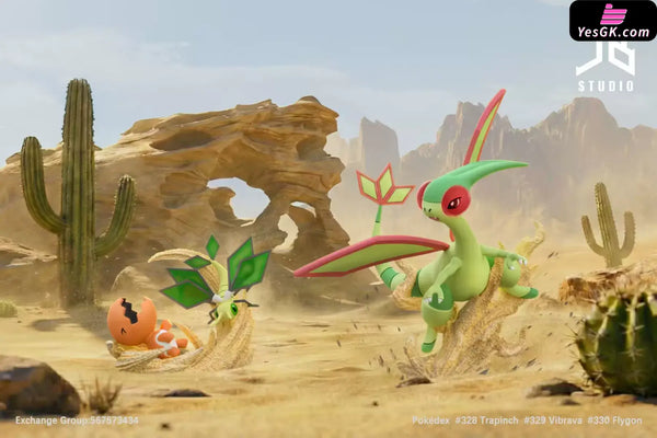 Pokemon Pokedex Series Evolution Group #328 Trapinch & #329 Vibrava & #330 Flygon Statue - JB Studio [Pre-Order]