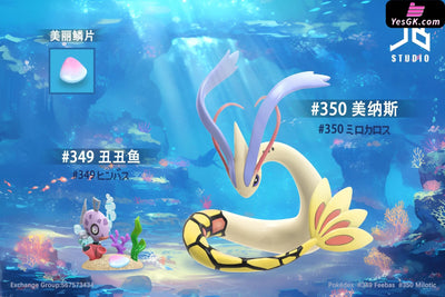 Pokemon Pokedex Series Evolutionary Group Feebas & Milotic Resin Statue - Jb Studio [Pre-Order]