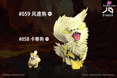 Pokémon Pokédex Series Growlithe & Arcanine Evolution Set Resin Statue - Jb Studio [Pre-Order]