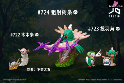 Pokémon Pokédex Series Rowlet & Dartrix & Decidueye GK Statue - JB Studio [Pre-Order] Full Payment / Primary Color