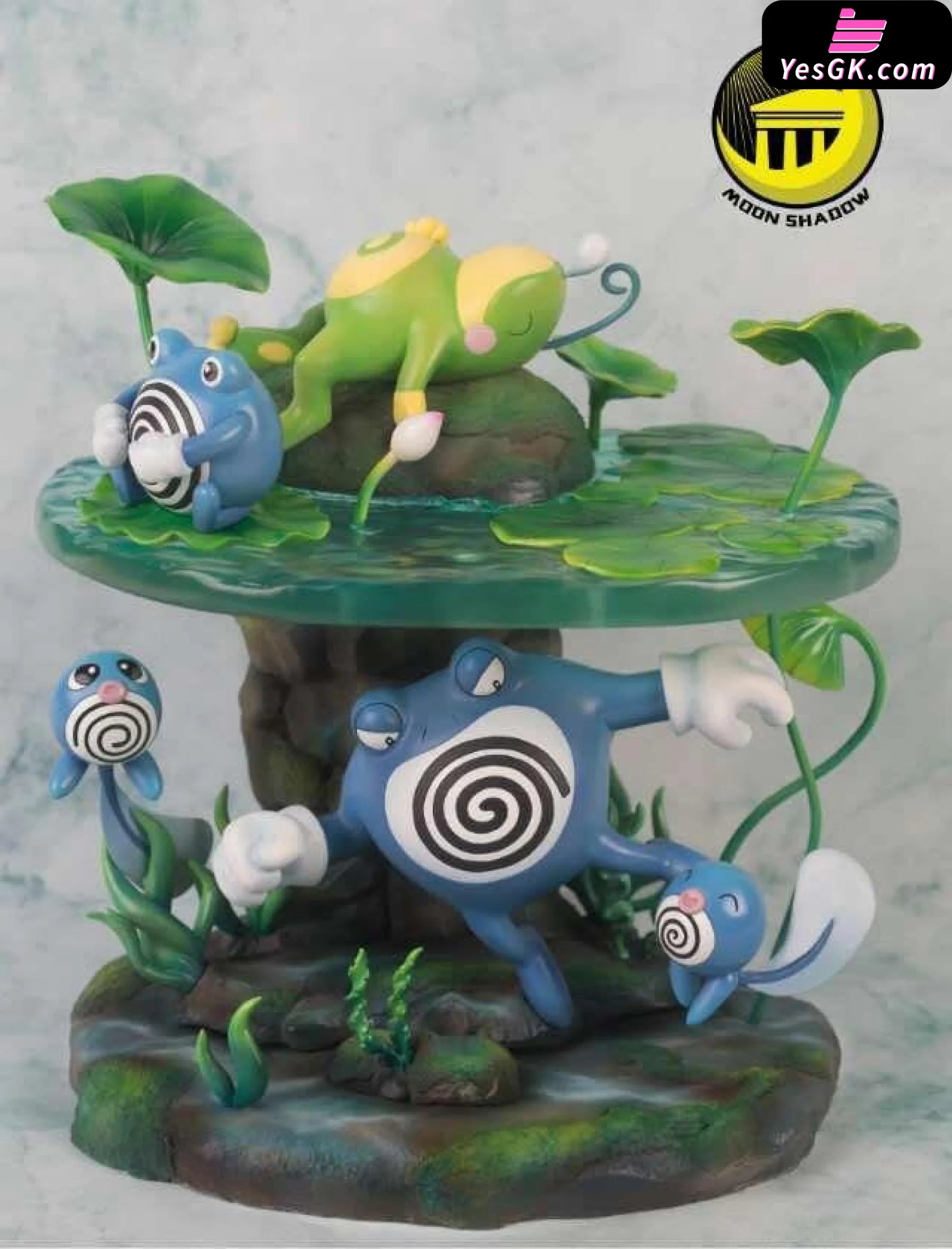 Pokemon Poliwag, Poliwhirl, Poliwrath & Politoed Statue - Moon shadow ...