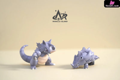 Pokémon Rhydon Evolution Set GK Statue - MIRACLE-ISLAND Studio [Pre-Order Closed] Deposit / Rhydon Evolution