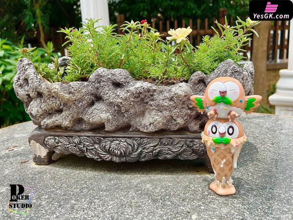 Pokémon Rowlet Ice Cream Cone Resin Statue - Poker Studio [In-Stock]