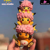 Pokémon Sakura Pikachu Family & Pichu Raichu Statue - Sun Studio [Pre-Order]