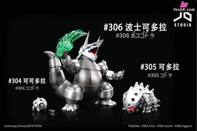 Pokémon Series Evolution Group Aron & Lairon Aggron Resin Statue - Jb Studio [Pre-Order]