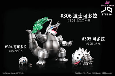 Pokémon Series Evolution Group Aron & Lairon Aggron Resin Statue - Jb Studio [Pre-Order]