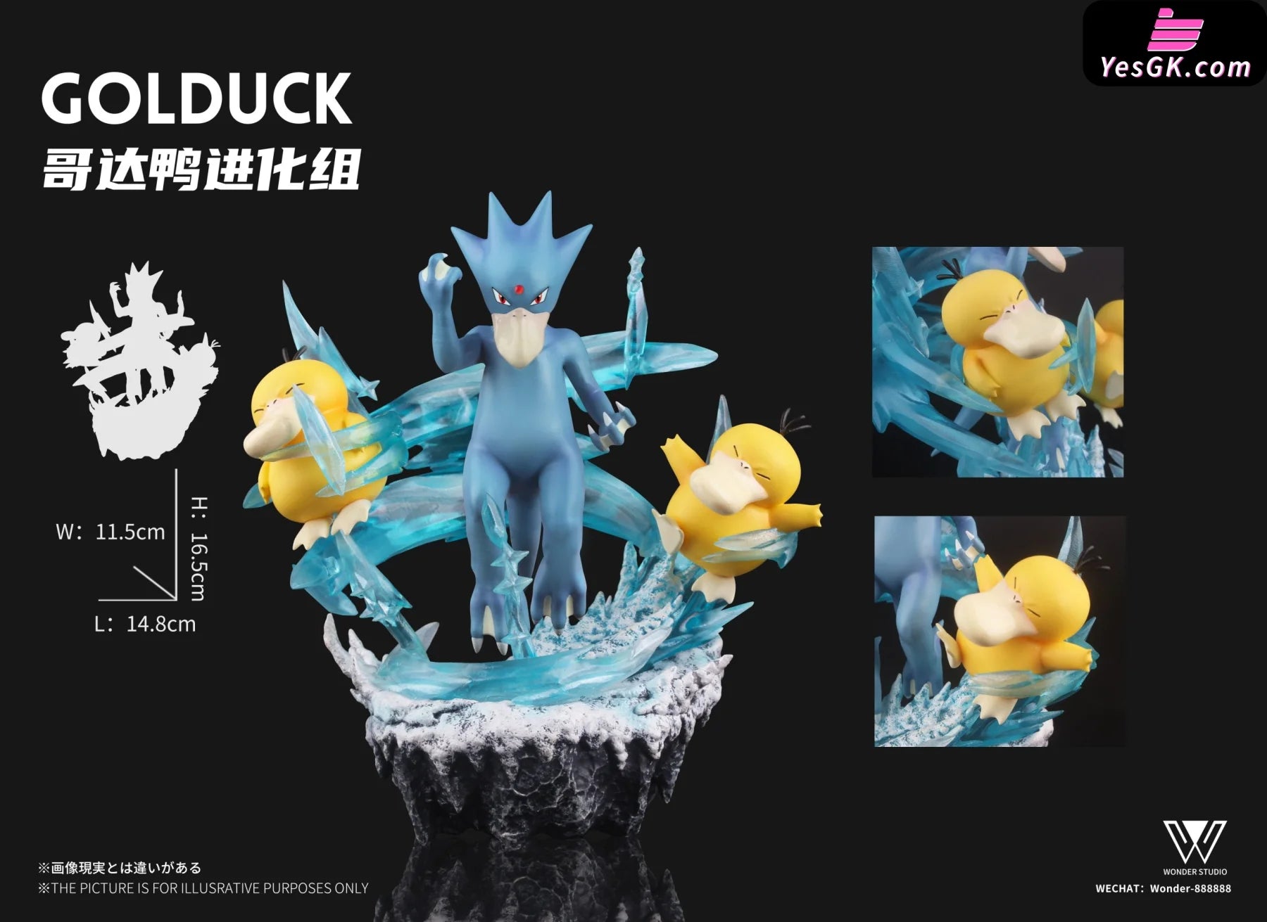 Pokémon Skill Museum Golduck Evolution Resin Statue - Wonder Studio [Pre-Order]