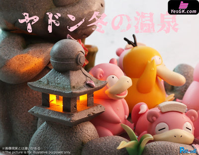 Pokemon - Slowpoke Family Winter Spa With Led Resin Statue Pchouse Studio [In Stock]