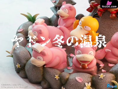 Pokemon - Slowpoke Family Winter Spa With Led Resin Statue Pchouse Studio [In Stock]