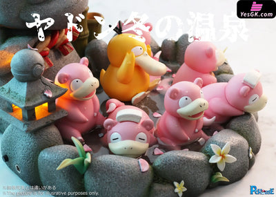 Pokemon - Slowpoke Family Winter Spa With Led Resin Statue Pchouse Studio [In Stock]