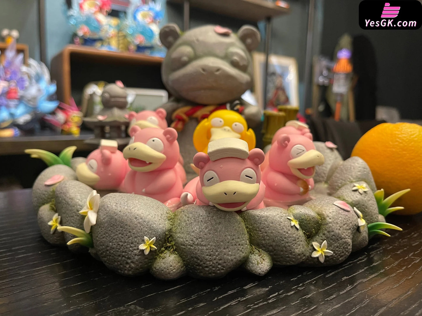 Pokemon - Slowpoke Family Winter Spa With Led Resin Statue Pchouse Studio [In Stock]