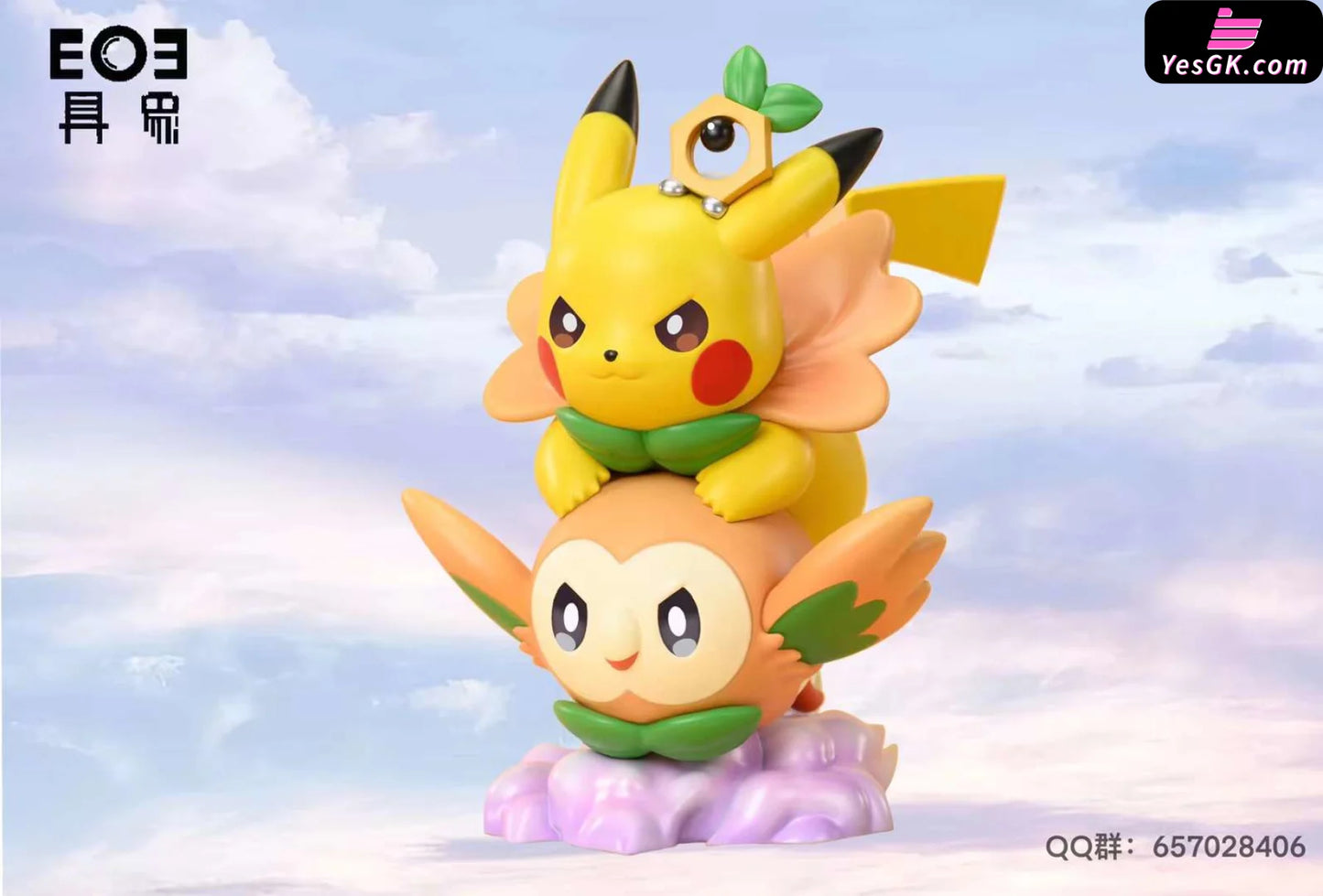 Pokémon Soaring Set - Rowlet & Pikachu Meltan Resin Statue Ju Xiang Studio [Pre-Order]