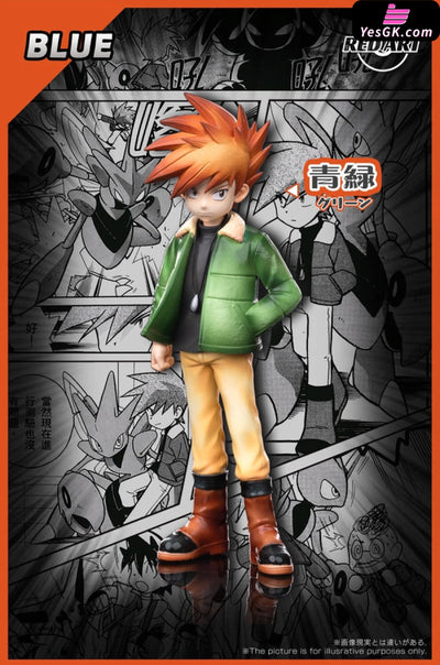 Pokémon Special Arc Blue Oak & Scizor 1/20 GK Statue - RED ART Studio [Pre-Order] Deposit / Comic Original Color Blue