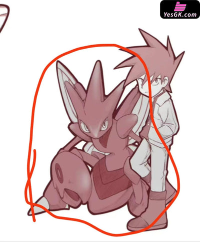 Pokémon Special Arc Blue Oak & Scizor 1/20 GK Statue - RED ART Studio [Pre-Order] Deposit / Squatting Scizor Pokémon