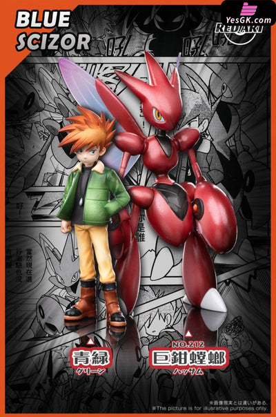 Pokémon Special Arc Blue Oak & Scizor 1/20 GK Statue - RED ART Studio [Pre-Order] Deposit / Standing Scizor Pokémon