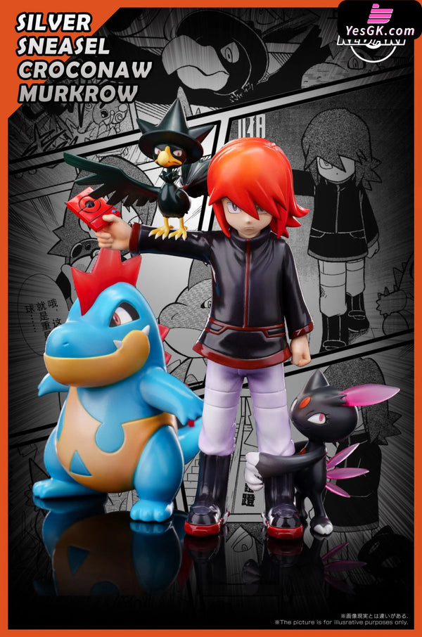 Pokémon Speical Silver & Murkrow & Sneasel & Croconaw GK Statue - RED ART Studio [Pre-Order] Deposit / Silver Single