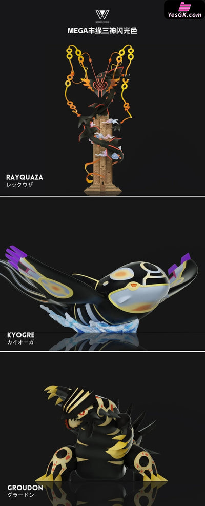 Pokémon Super-ancient Pokémon Mega Rayquaza & Primal Reversion Groudon & Primal Reversion Kyogre GK Statue - Wonder
