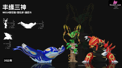 Pokémon Super-ancient Pokémon Mega Rayquaza & Primal Reversion Groudon & Primal Reversion Kyogre GK Statue - Wonder