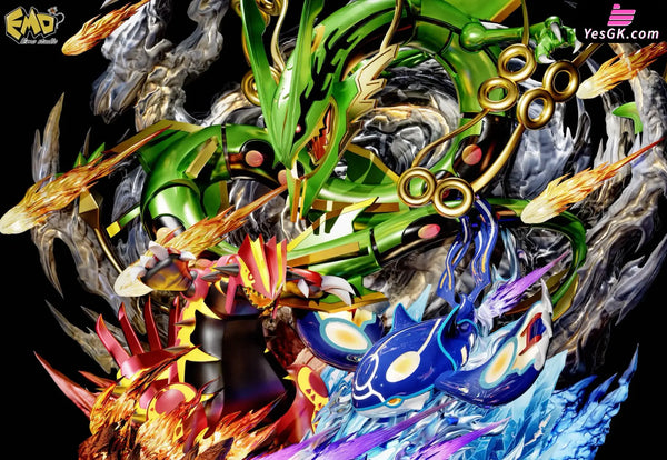 Pokemon Three Gods Rayquaza & Groudon & Kyogre Statue - EMO Studio