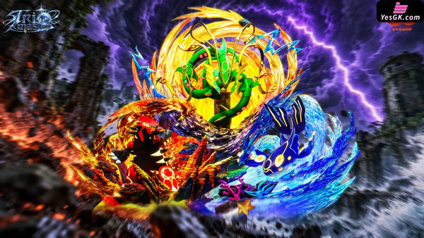 Pokemon Weather Trio: Groudon & Kyogre & Rayquaza Statue - GuGu Studio