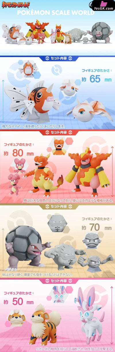 Pokemon - World Zukan Golem/ Magmortar/ Goldeen/ Sylveon & Growlithe Set Resin Statue Onestar Studio