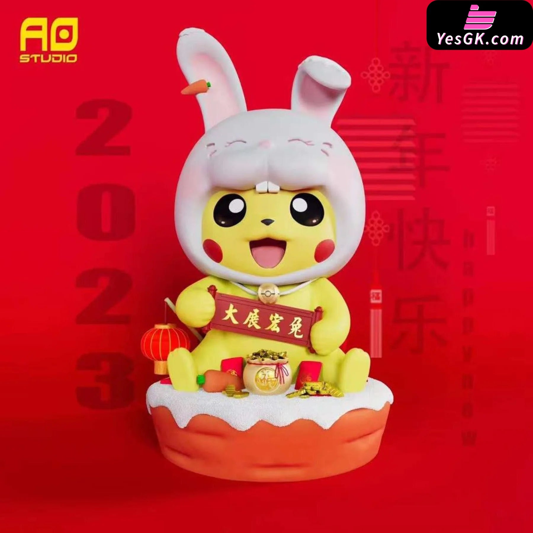 Pokémon Year Of The Rabbit Lucky Pikachu Statue - Ao Studio [Pre-Order]