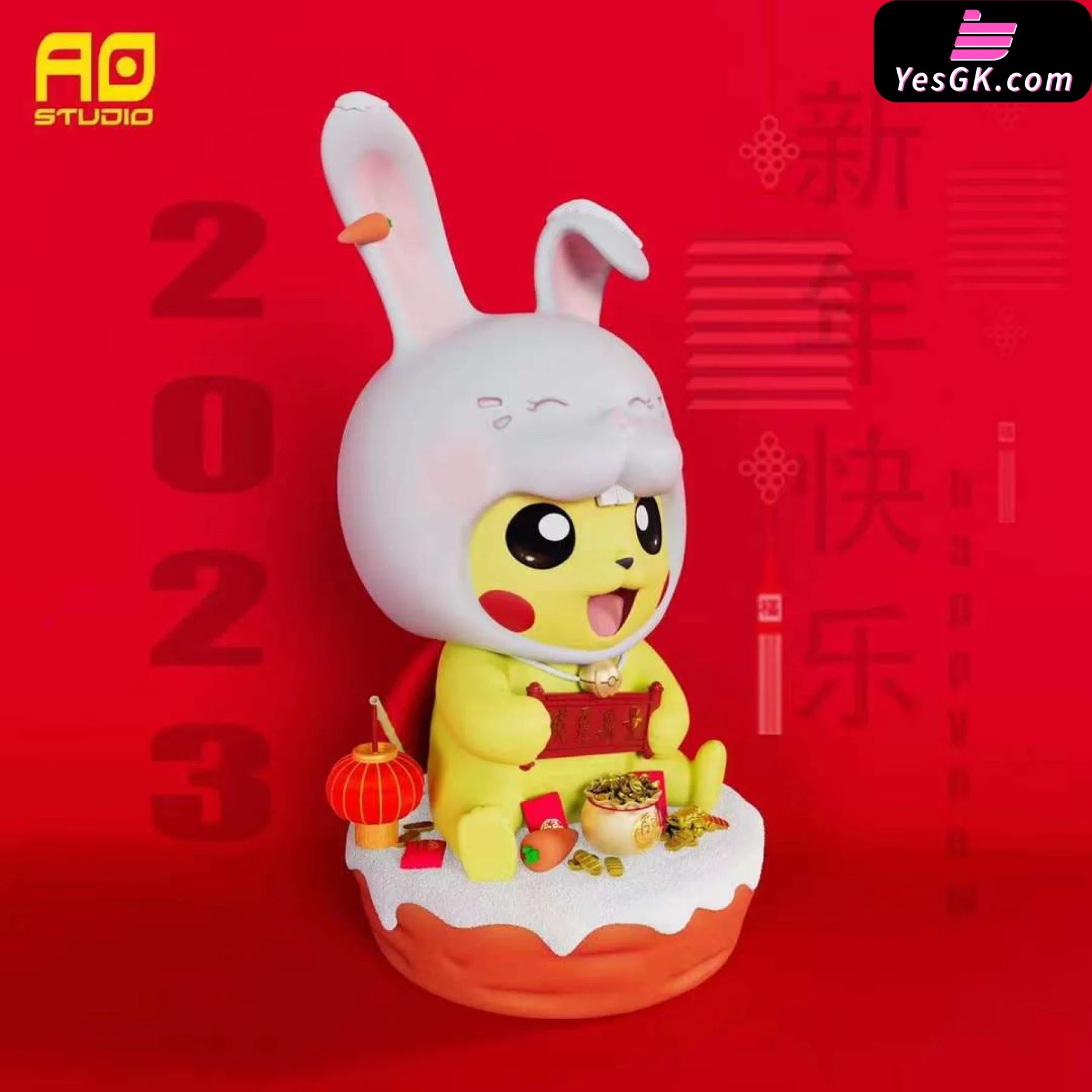 Pokémon Year Of The Rabbit Lucky Pikachu Statue - Ao Studio [Pre-Order]